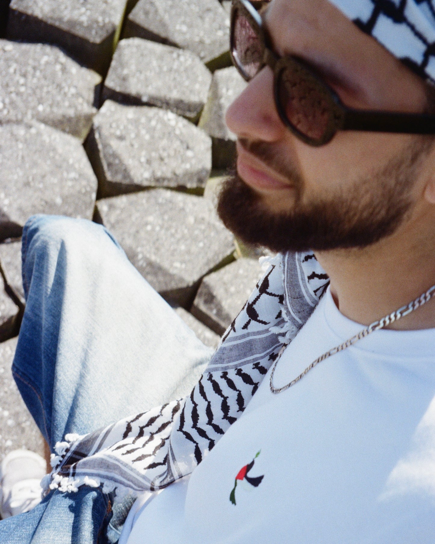 Unisex T-Shirt with Embroidered Detail | Stand with Palestine – Stand with Humanity