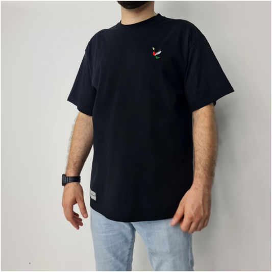 Unisex T-Shirt with Embroidered Detail | Stand with Palestine – Stand with Humanity