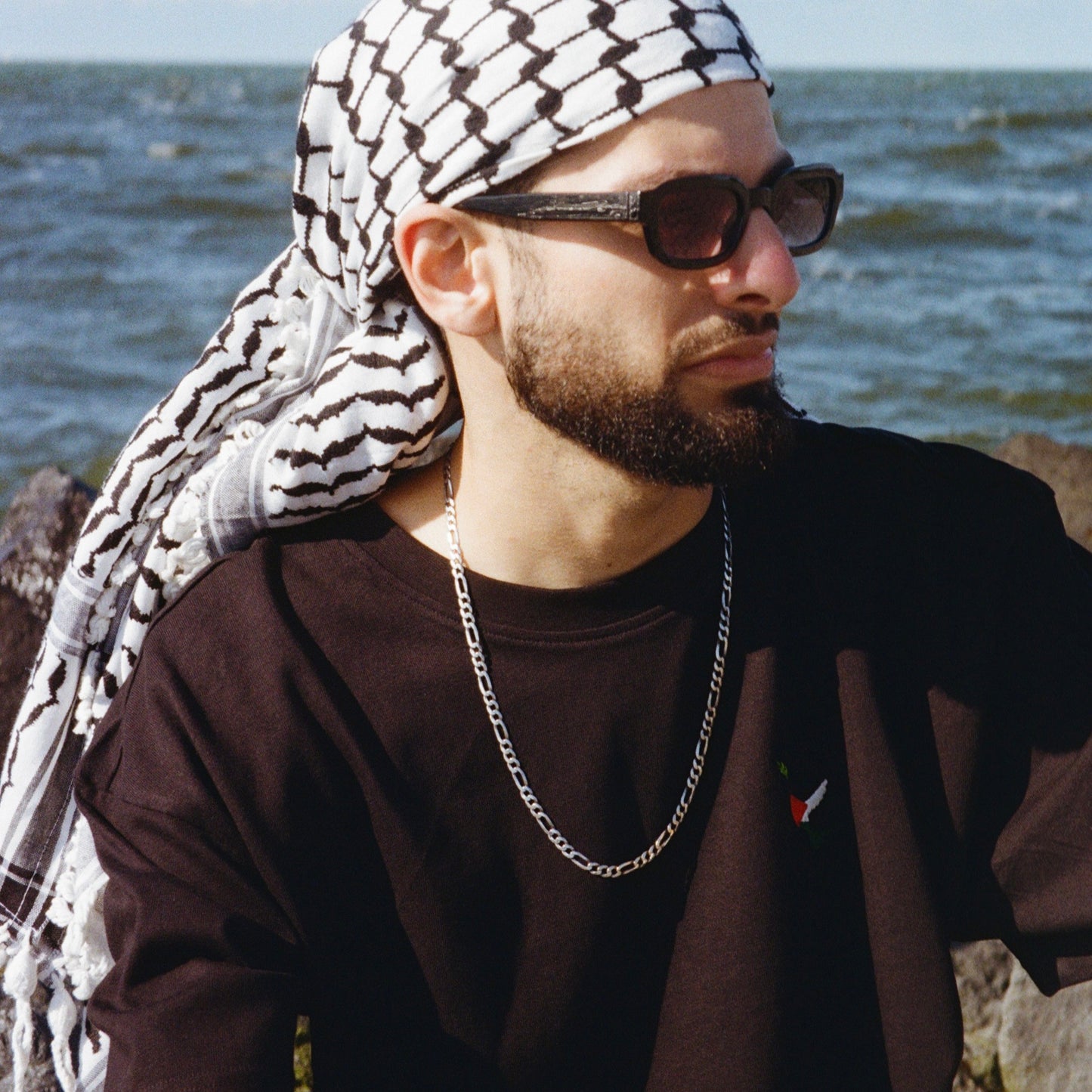 Unisex T-Shirt with Embroidered Detail | Stand with Palestine – Stand with Humanity